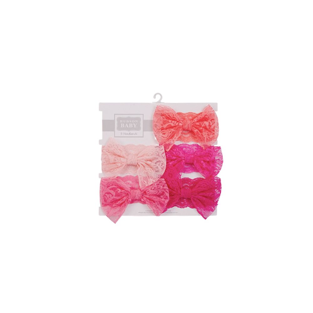 Hudson Childrenswear Bow Headbands Set Love - Pink - 5 Pcs
