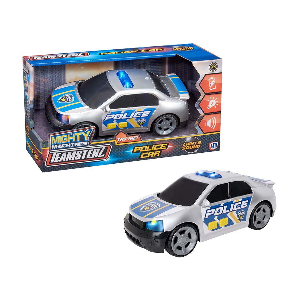 Teamsterz - Police Car With Light & Sound - Silver - Medium
