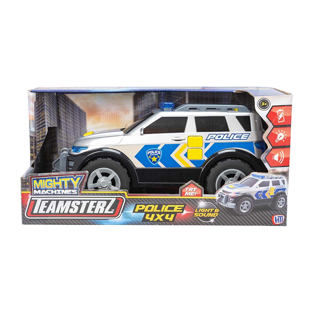 Teamsterz - 4 x 4 Police Car With Light & Sound - Silver/Blue - Large