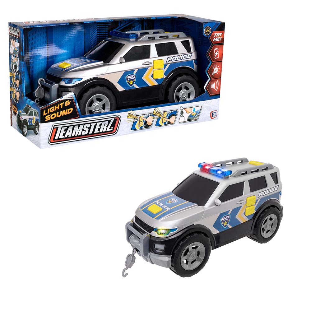 Teamsterz - 4 x 4 Police Car With Light & Sound - Silver/Blue - Large