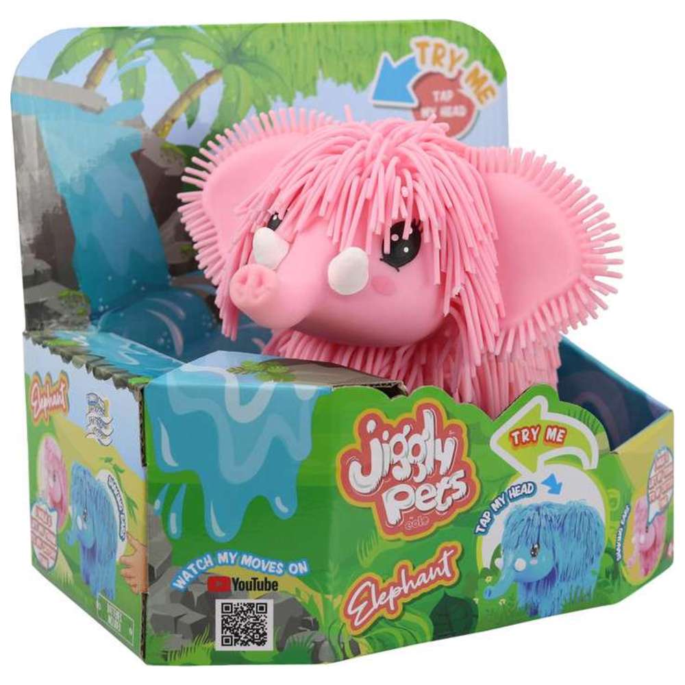 PI Eolo - Jiggly Pets Rubery Walking Elephant Interactive Toy - Pink