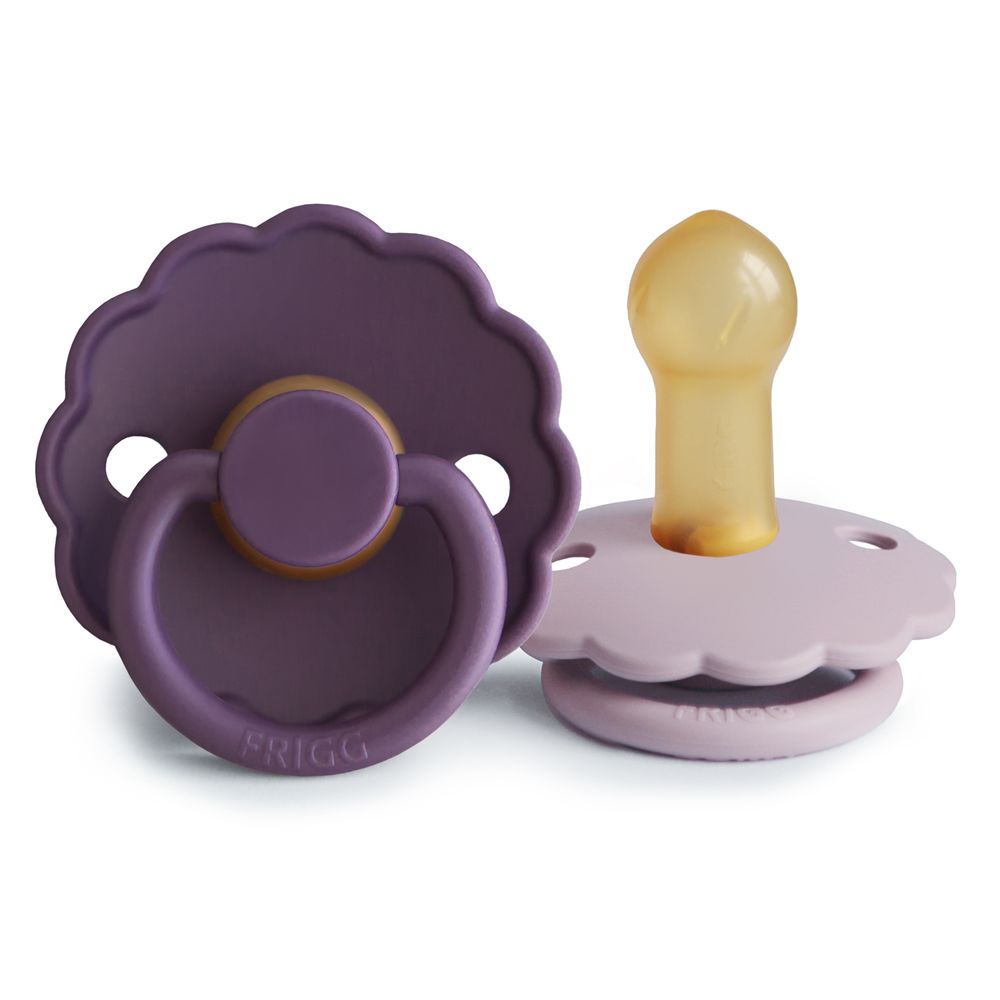 Frigg - Daisy Latex Baby Pacifier 6-18M - S2 - Violet Dream/Soft Lilac - 2 Pcs