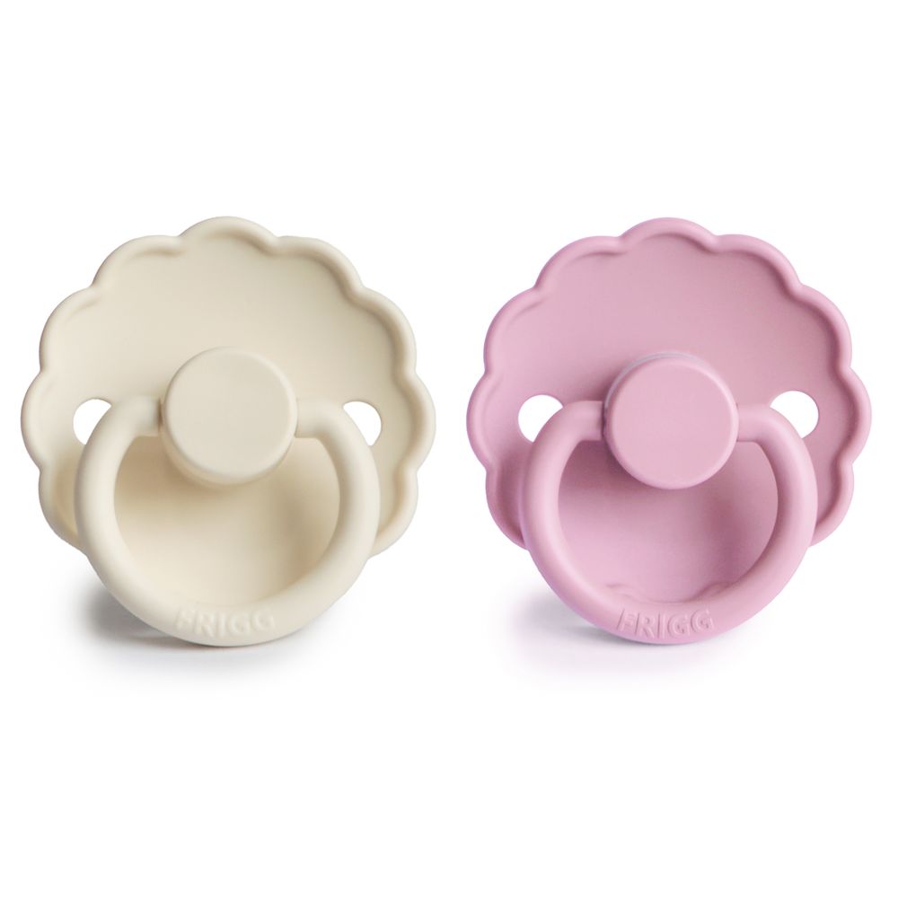 Frigg - Daisy Silicone Baby Pacifier 6-18M - 2pcs - Size2 - Cream/Lupine