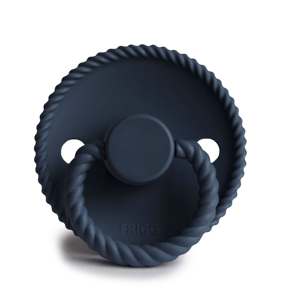 Frigg Rope Silicone Baby Pacifier 6-18m 1-pack Dark Navy - Size 2