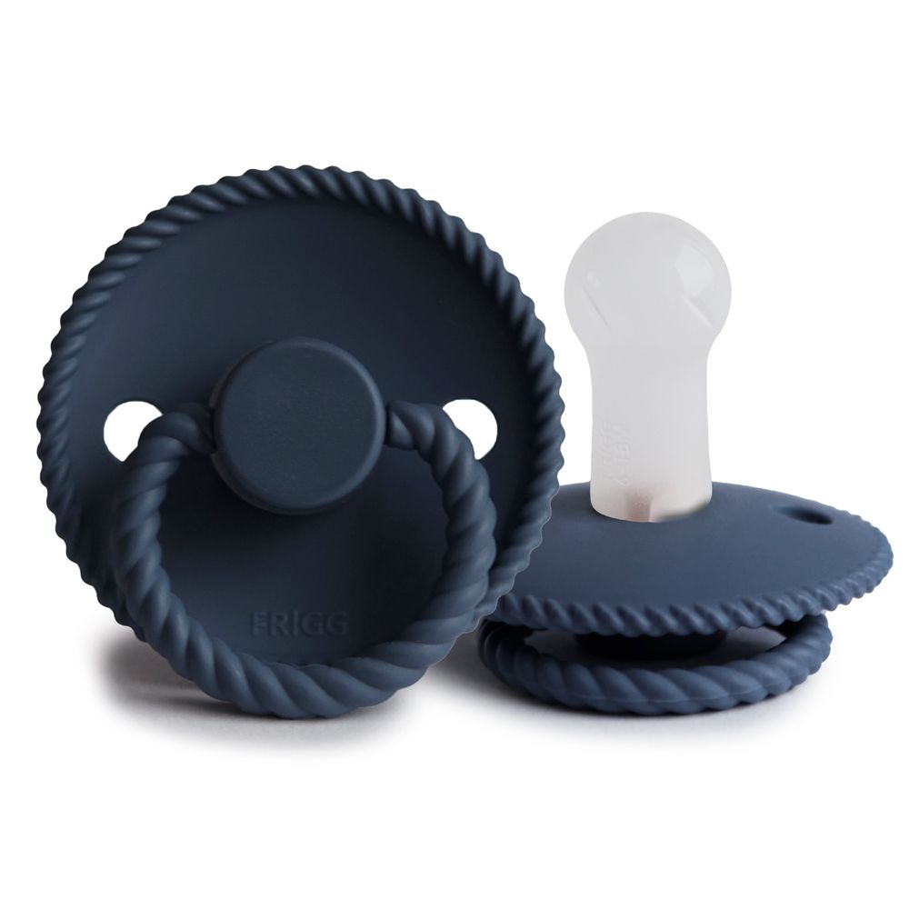Frigg Rope Silicone Baby Pacifier 6-18m 1-pack Dark Navy - Size 2