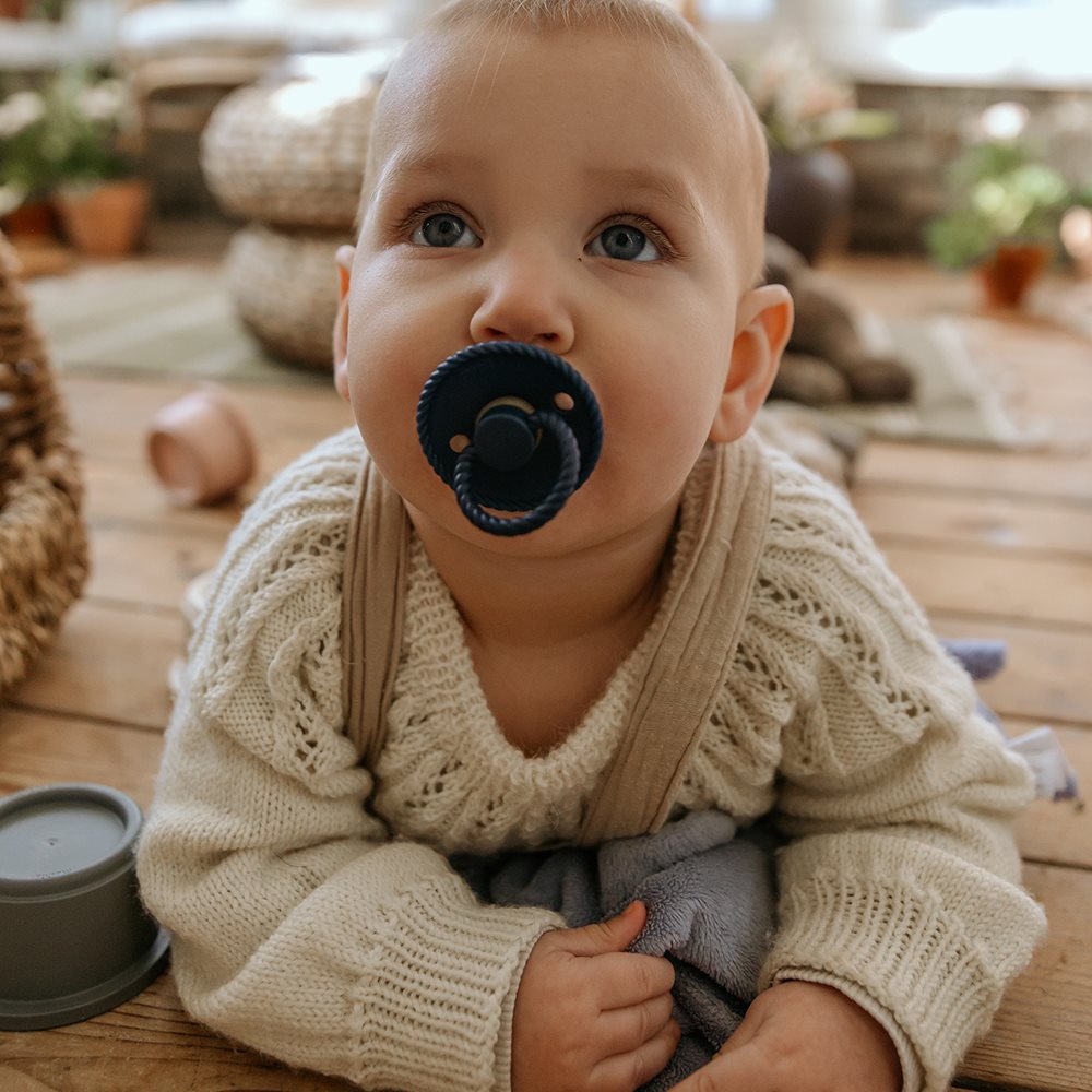Frigg Rope Silicone Baby Pacifier 6-18m 1-pack Dark Navy - Size 2