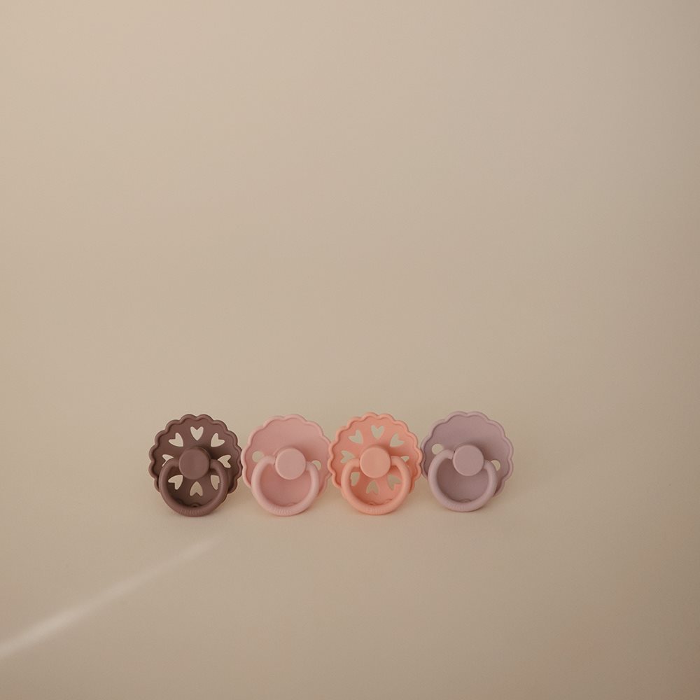 Frigg - Round Latex Baby Pacifier - 6-18M - S2 - Sunset Bliss - 4 Pcs