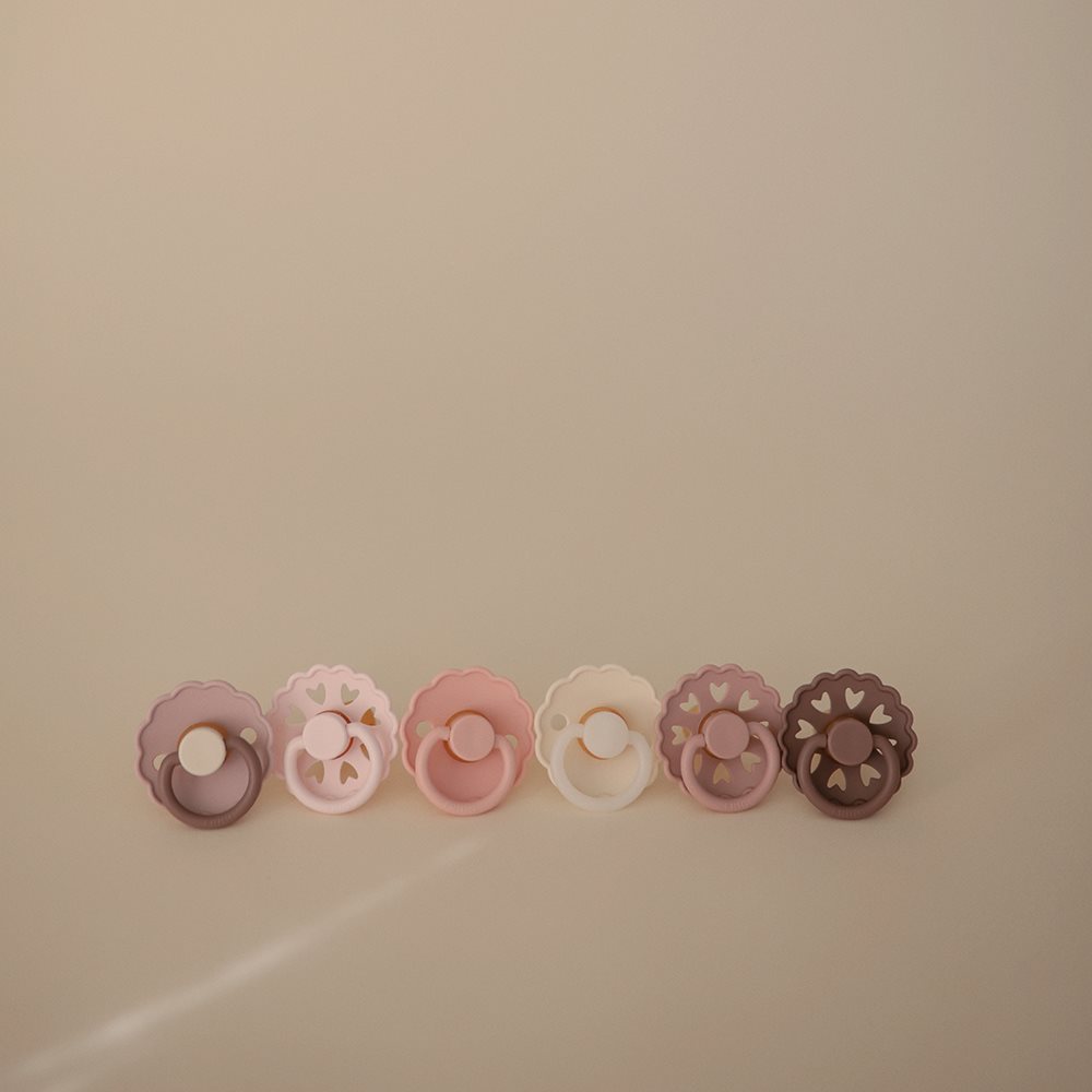 Frigg - Round Silicone Baby Pacifier - 6-18M - S2 - Blooming Love - 6 Pcs