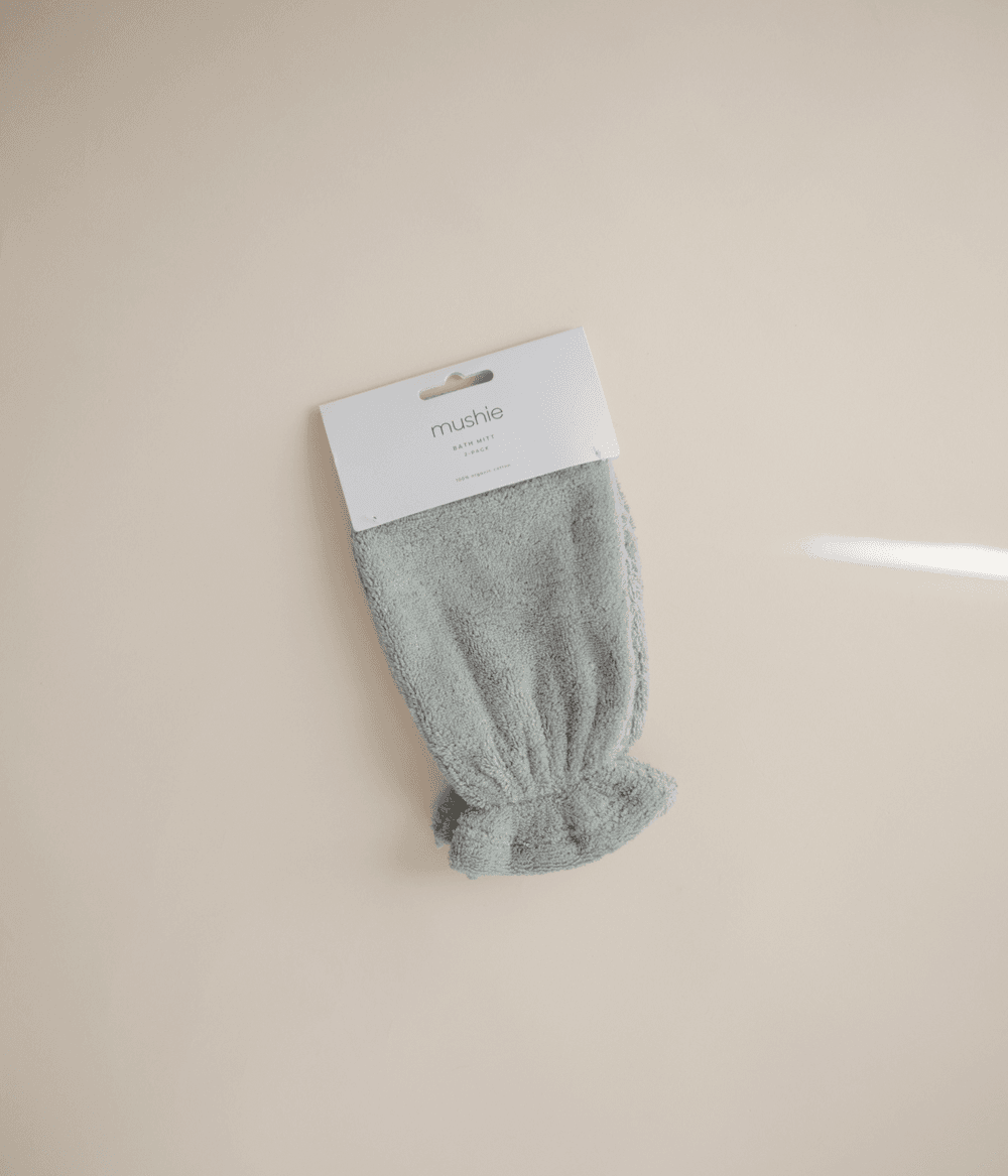 Mushie - Bath Mitt - Moss - Pack of 2