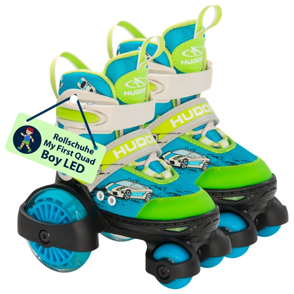 Hudora - Boy's My First Quad LED Roller Skates - Green