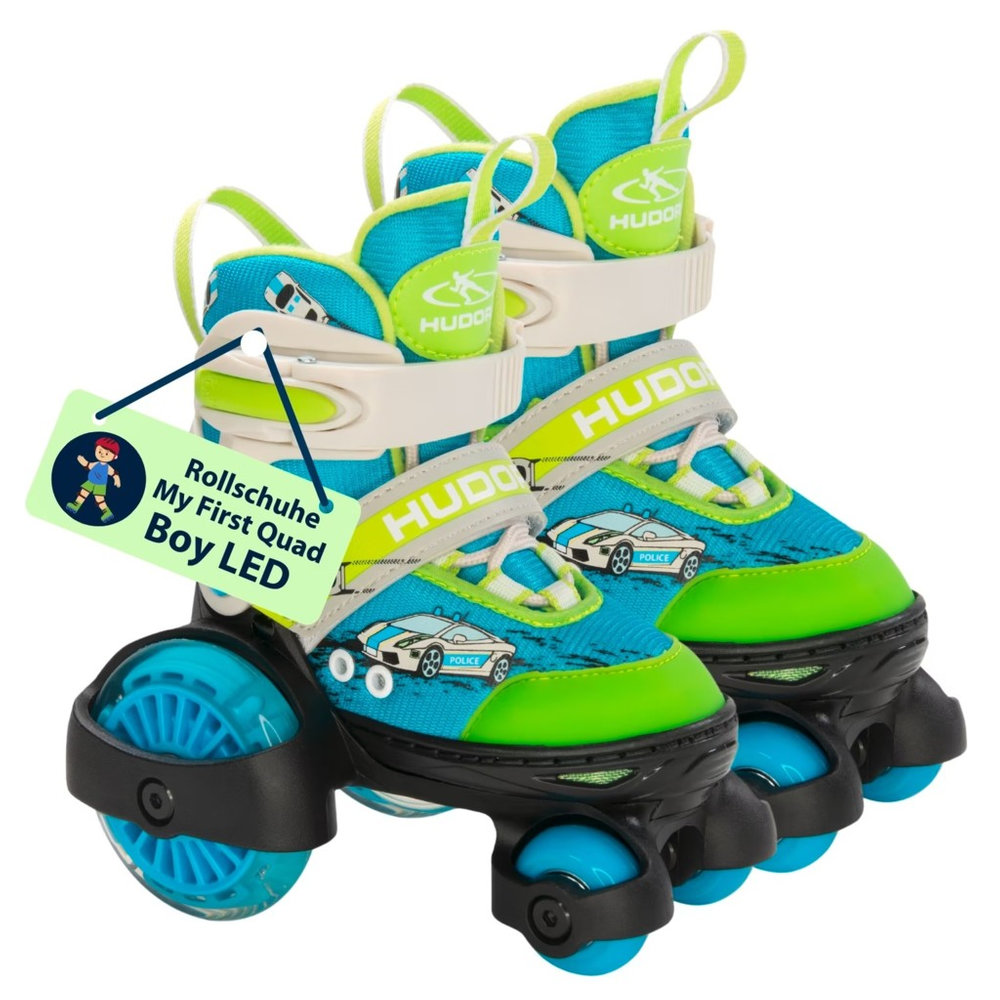 Hudora - Boy's My First Quad LED Roller Skates - Green