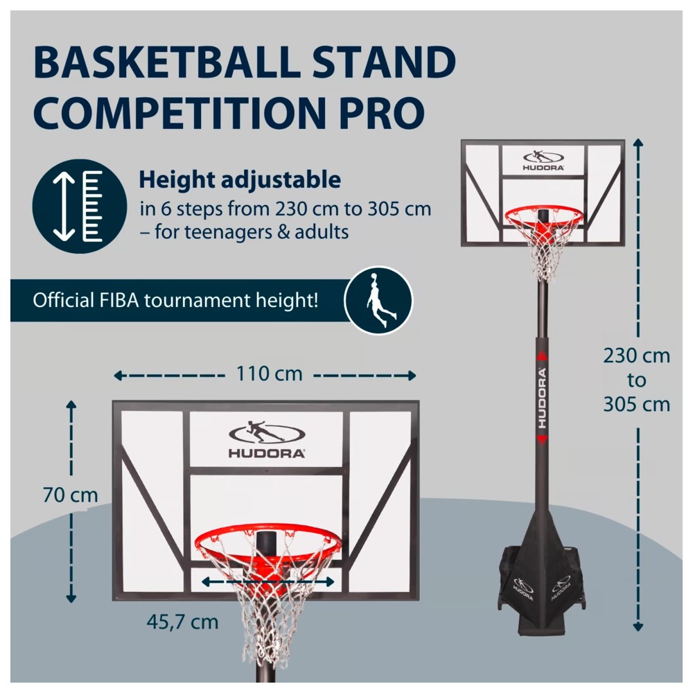 Hudora - Competition Pro Basketball Stand