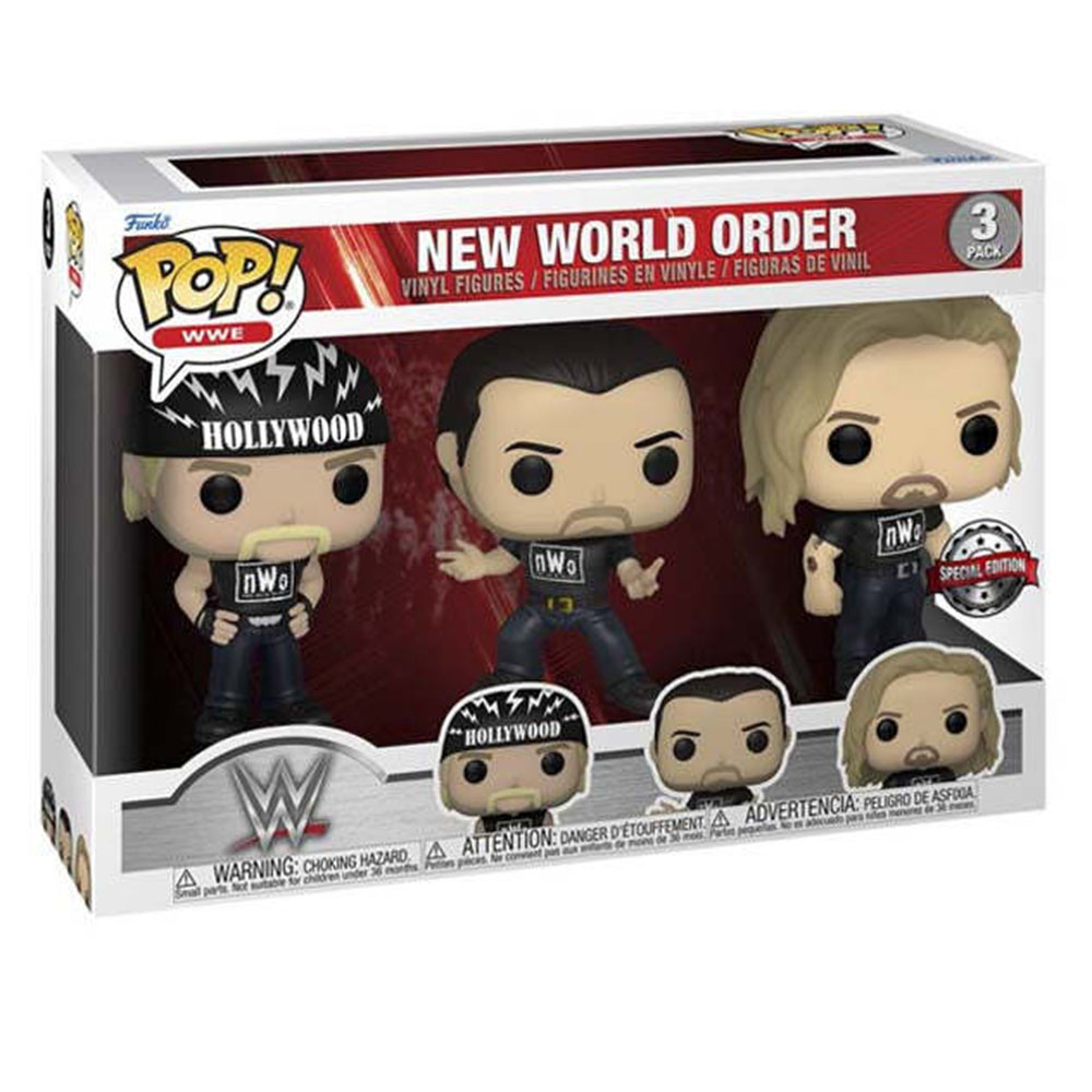 مجسمات فانكو بوب! من سلسلة WWE نيو وورلد أوردر المصنوعة من الفينيل - متعددة الألوان - 3 قطع - 3.75 بوصة