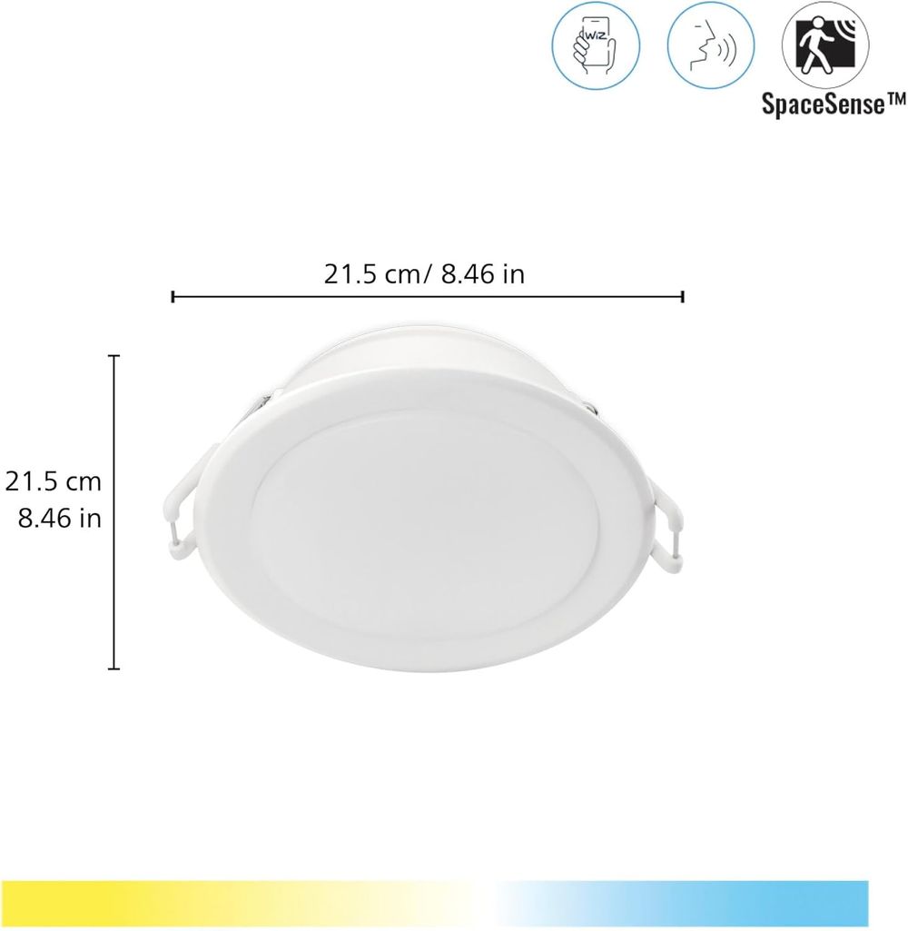 WiZ - Wi-fi Recessed Downlight Warm To Cool White Light