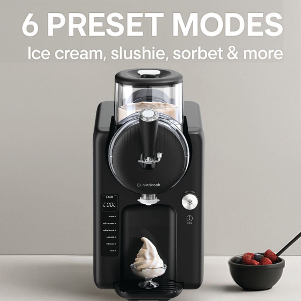 Nutricook Ice Cream Maker 1.8L, No Pre-Freezing, 150W - Black