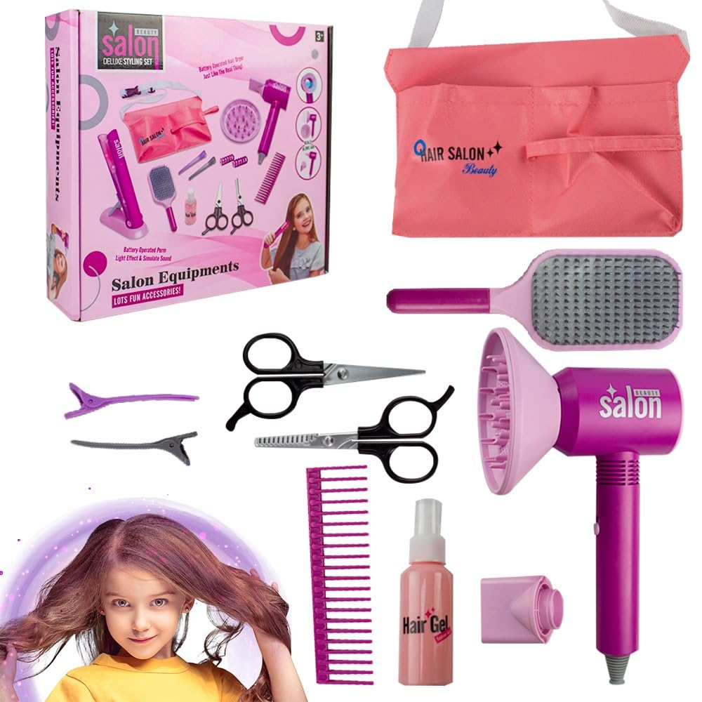 UKR - Hair Salon Deluxe Styling Playset - Colored Box - 10 Pcs