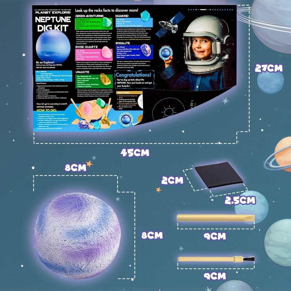 Ukr - Neptune Dig Kit Science Toy - 10 Pcs