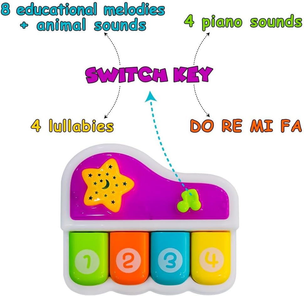 Ukr - Mini Musical Baby Piano - Multicolor