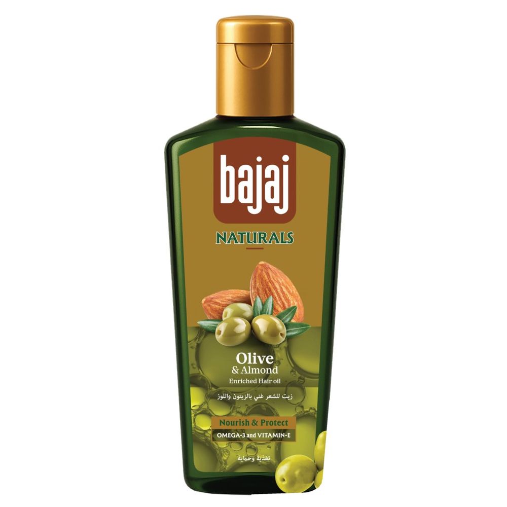 Bajaj Naturals - Hair Nourishment & Protection Olive & Almond Hair Oil - 300 ml