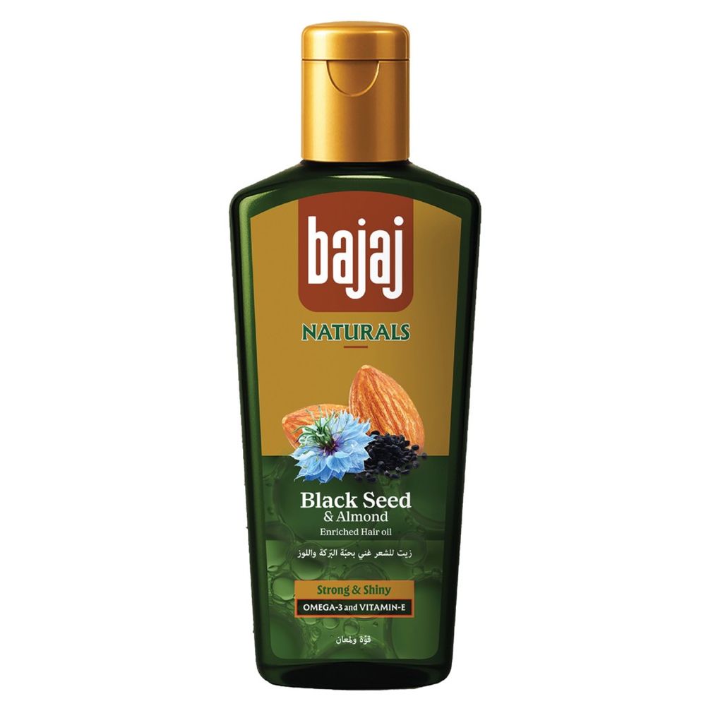 Bajaj Naturals - Strong & Shiny Hair Black Seed & Almond Hair Oil - 300 ml