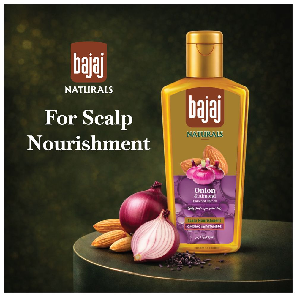 Bajaj Naturals - Scalp Nourishment & Hair Strength Onion & Almond Hair Oil - 300 ml
