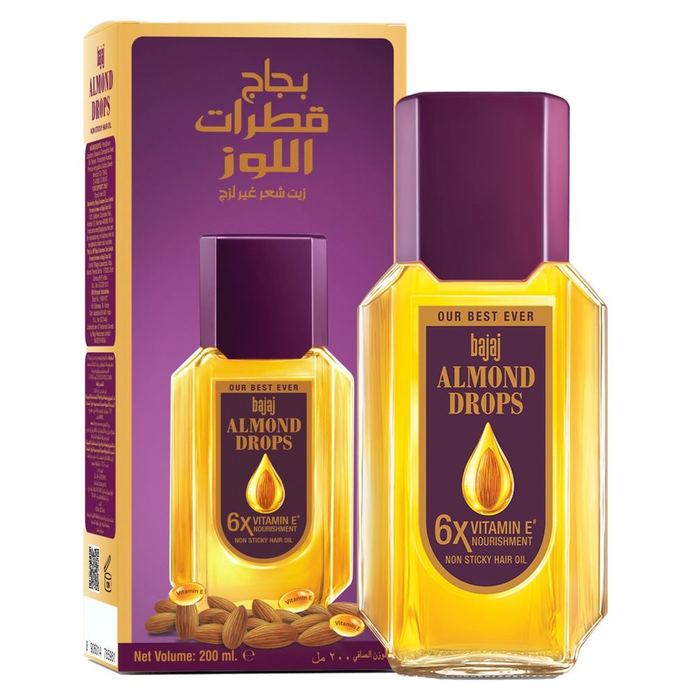 Bajaj Naturals - Almond Drops Hair Oil With Vitamin E - 200 ml