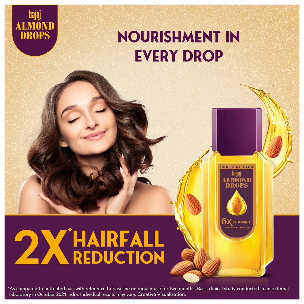 Bajaj Naturals - Almond Drops Hair Oil With Vitamin E - 200 ml