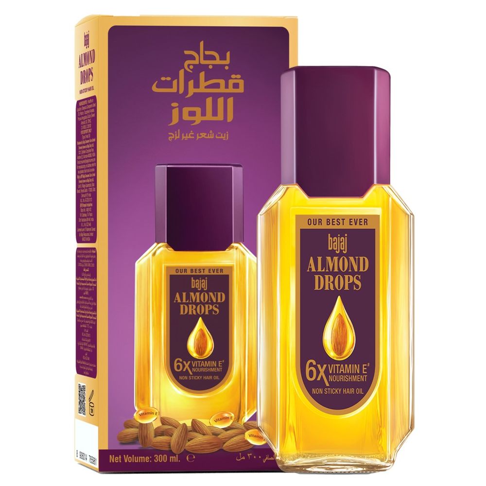 Bajaj Naturals - Hair Fall Non-Sticky Almond Drops Hair Oil For - 300 ml