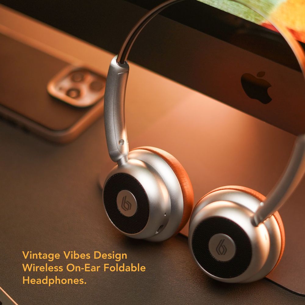 Blupebble - Echo Vintage Vibes Wireless Headphones - Silver