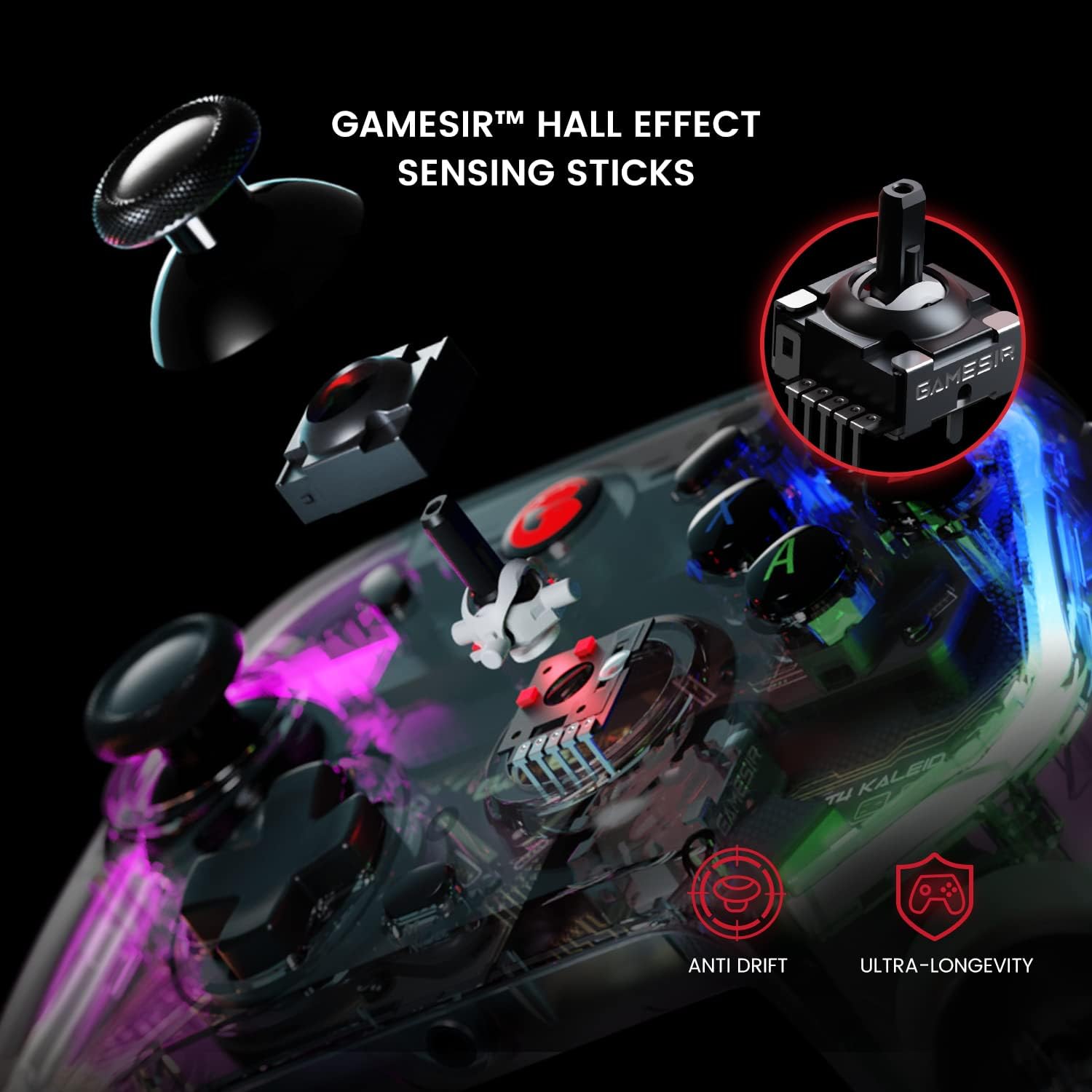 GameSir - T4 Kaleid Wired USB Type C Gaming Controller RGB For PC Switch Android