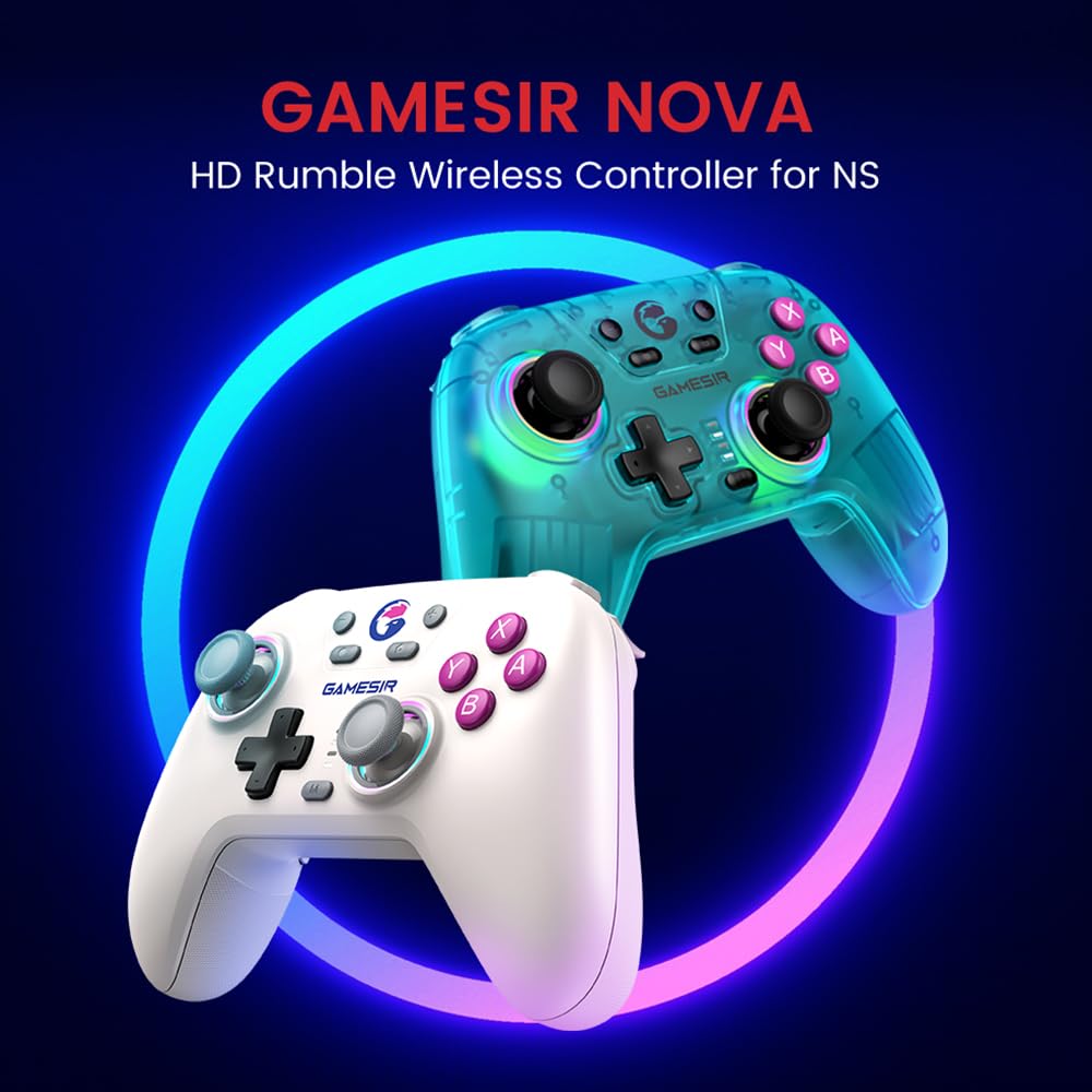 GameSir - Nova Wireless Switch Pro Controller for Switch/Lite/OLED - White