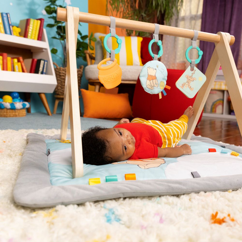 Bright Starts - Winnie The Pooh Tummy Time Activity Mat And Toy Bar
