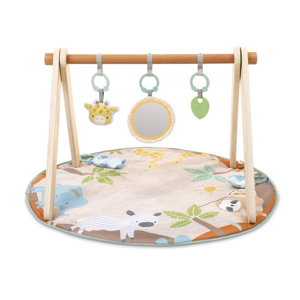 Ingenuity - Wonder & Wood Wooden Toy Arch & Play Mat With Sensory Toys - 0-36M