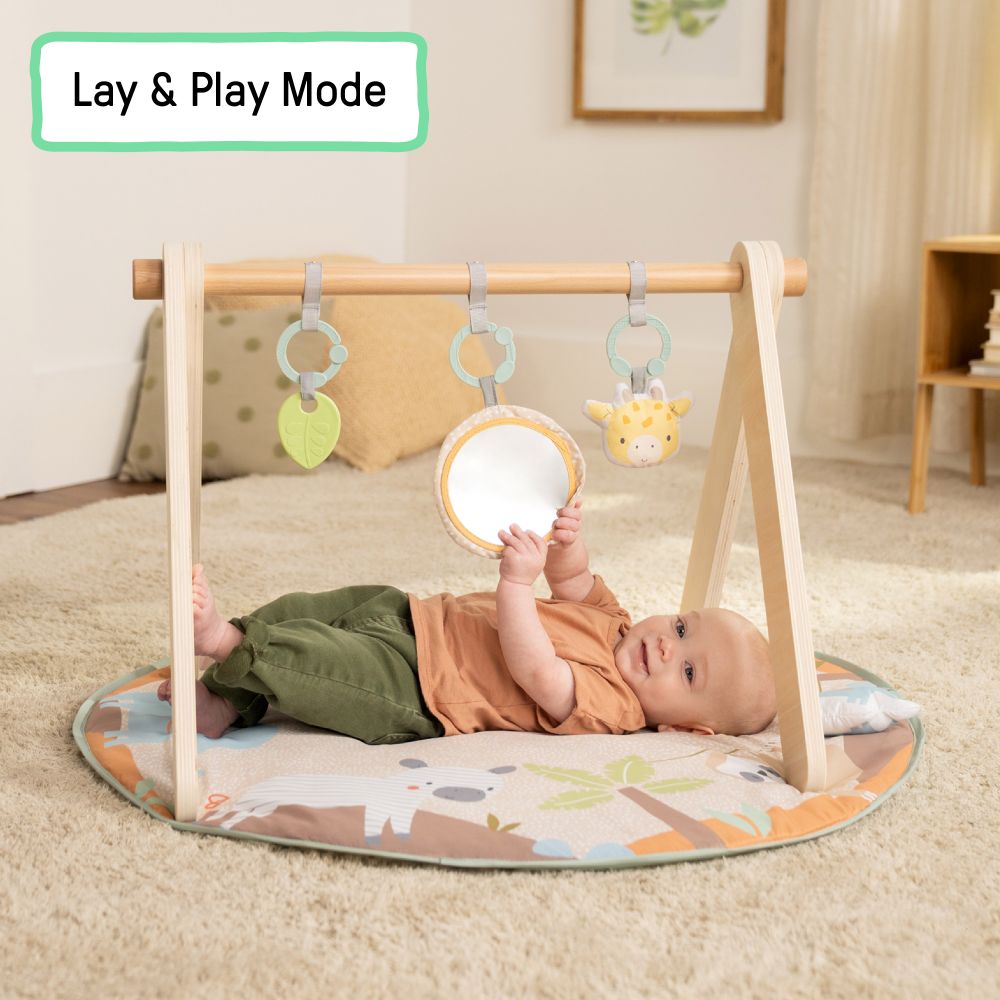 Ingenuity - Wonder & Wood Wooden Toy Arch & Play Mat With Sensory Toys - 0-36M