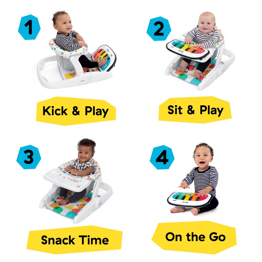 Baby Einstein - Tappin' Tunes - Learn To Sit 4 In 1 Sit Up Floor Seat – For Ages 4–30 Months