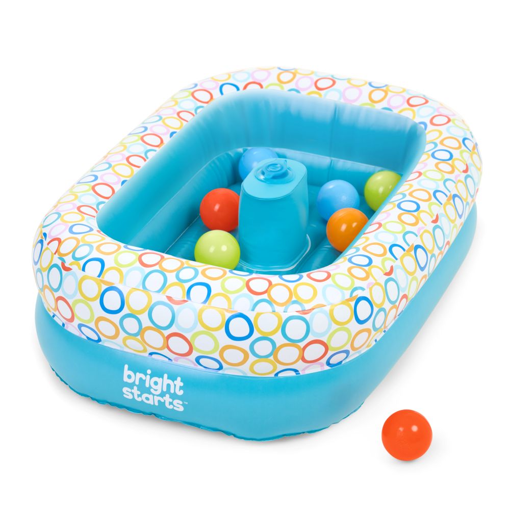 Bright Starts - 2-In-1 Bathe & Giggle Inflatable Tub & Ball Pit - Blue