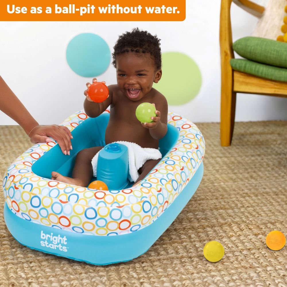 Bright Starts - 2-In-1 Bathe & Giggle Inflatable Tub & Ball Pit - Blue