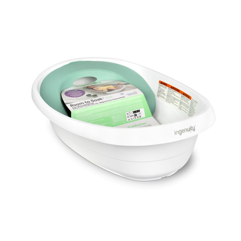 Ingenuity Room To Soak 4-In-1 Grow With Me Bath Tub With 2 Cups - Grey