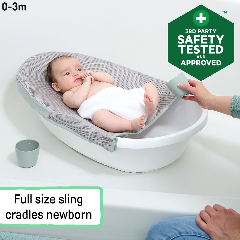 Ingenuity Room To Soak 4-In-1 Grow With Me Bath Tub With 2 Cups - Grey