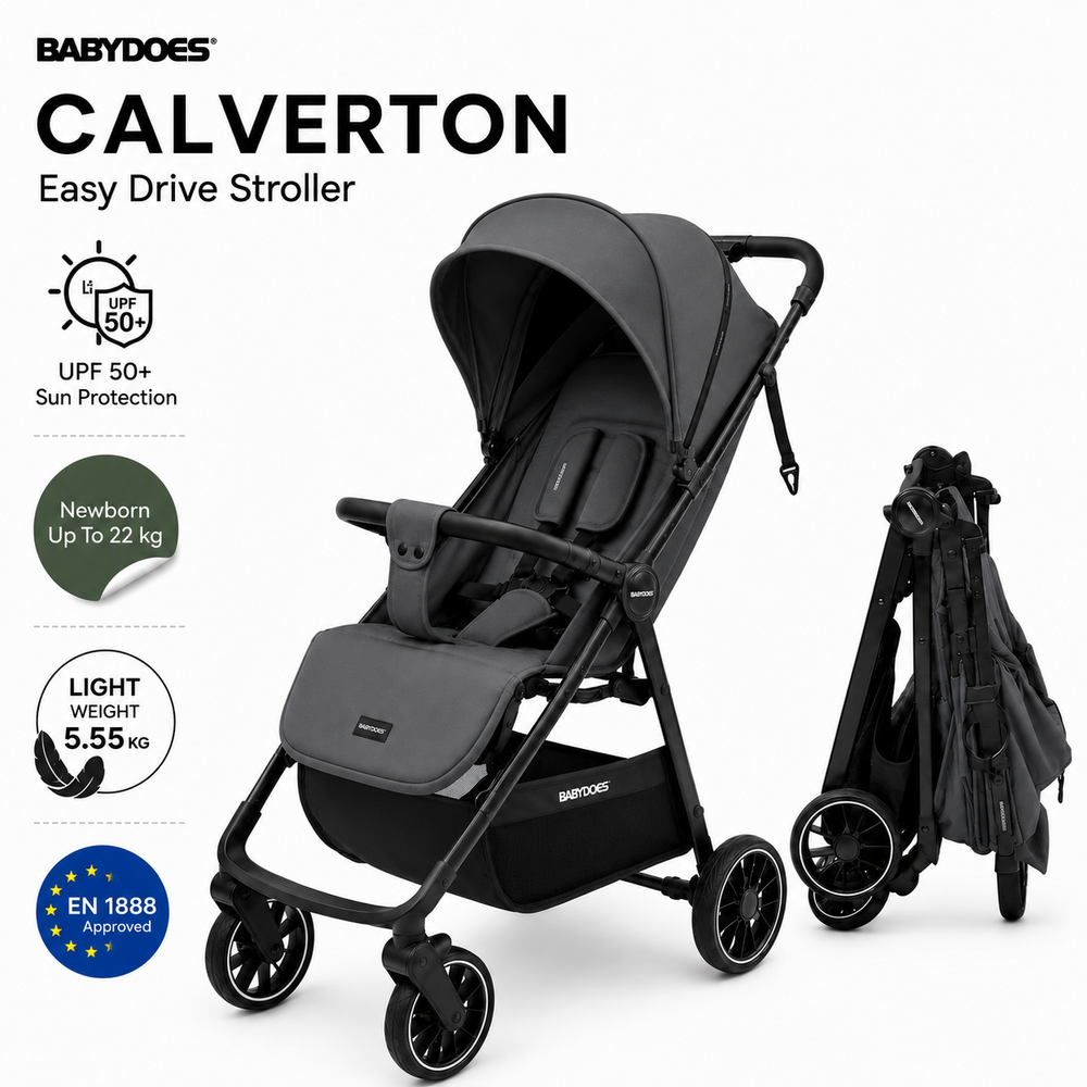 Babydoes - Calverton Folding Baby Stroller - Grey
