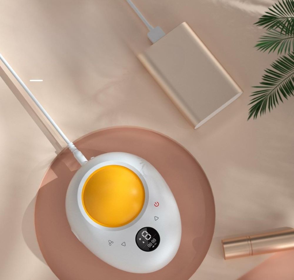 Doopser - Egg Style Double Electric Breast Pump Kit With Nightlight - White/Orange