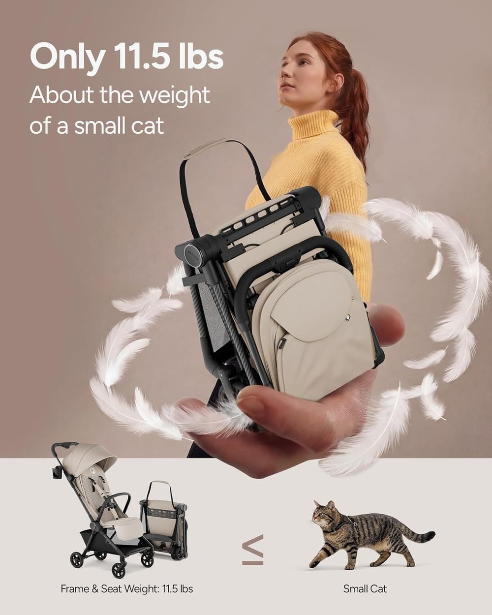 عربة الأطفال Mompush - Nexis Carbon فائقة الخفة للسفر