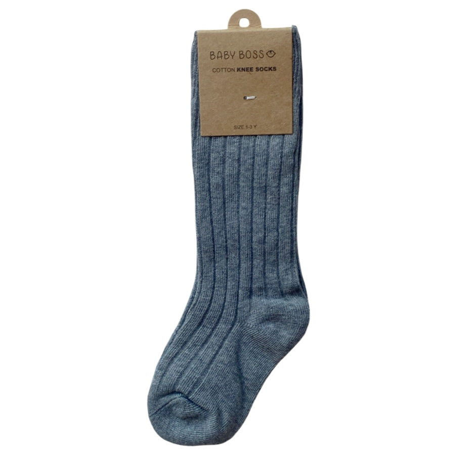 Baby Boss Cotton Knee Socks - Dark Grey