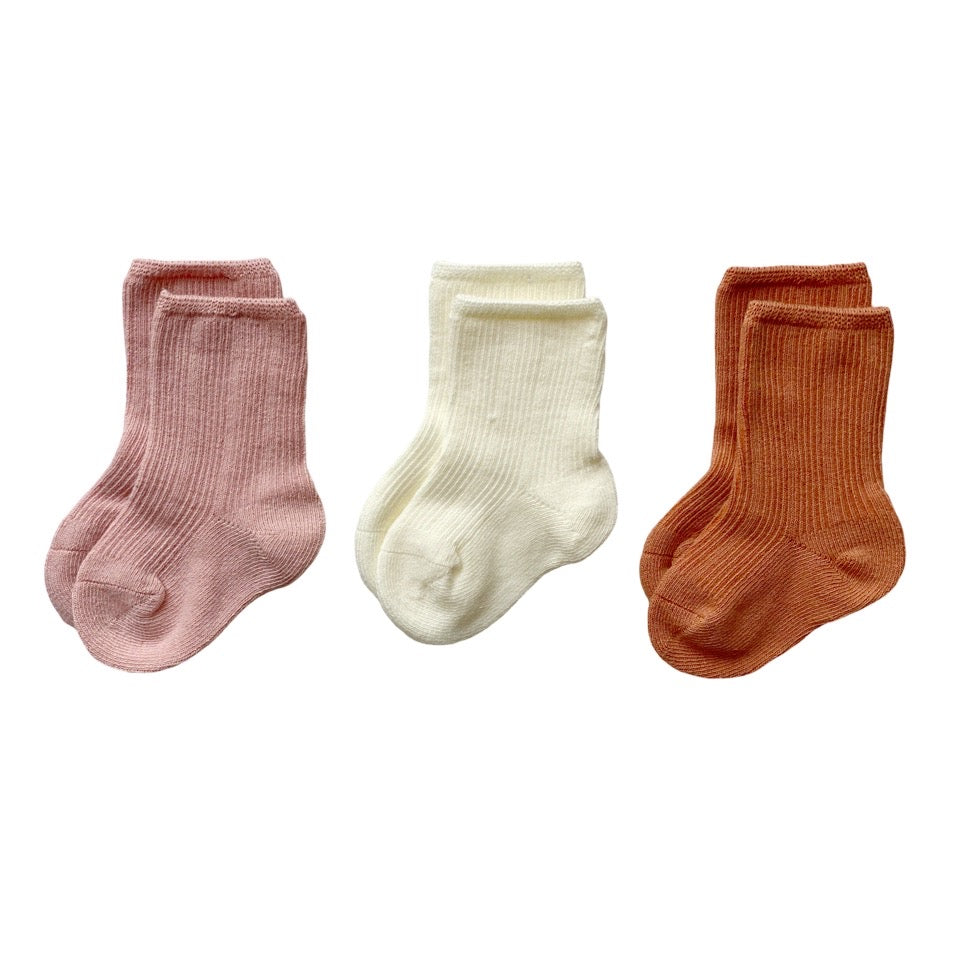 Baby Boss Kids Cotton Socks Pink/White/Red - 3 Pcs