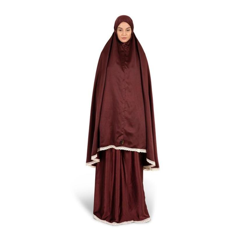 Hilalful Silky 2 Piece Prayer Set Lustrous - Red