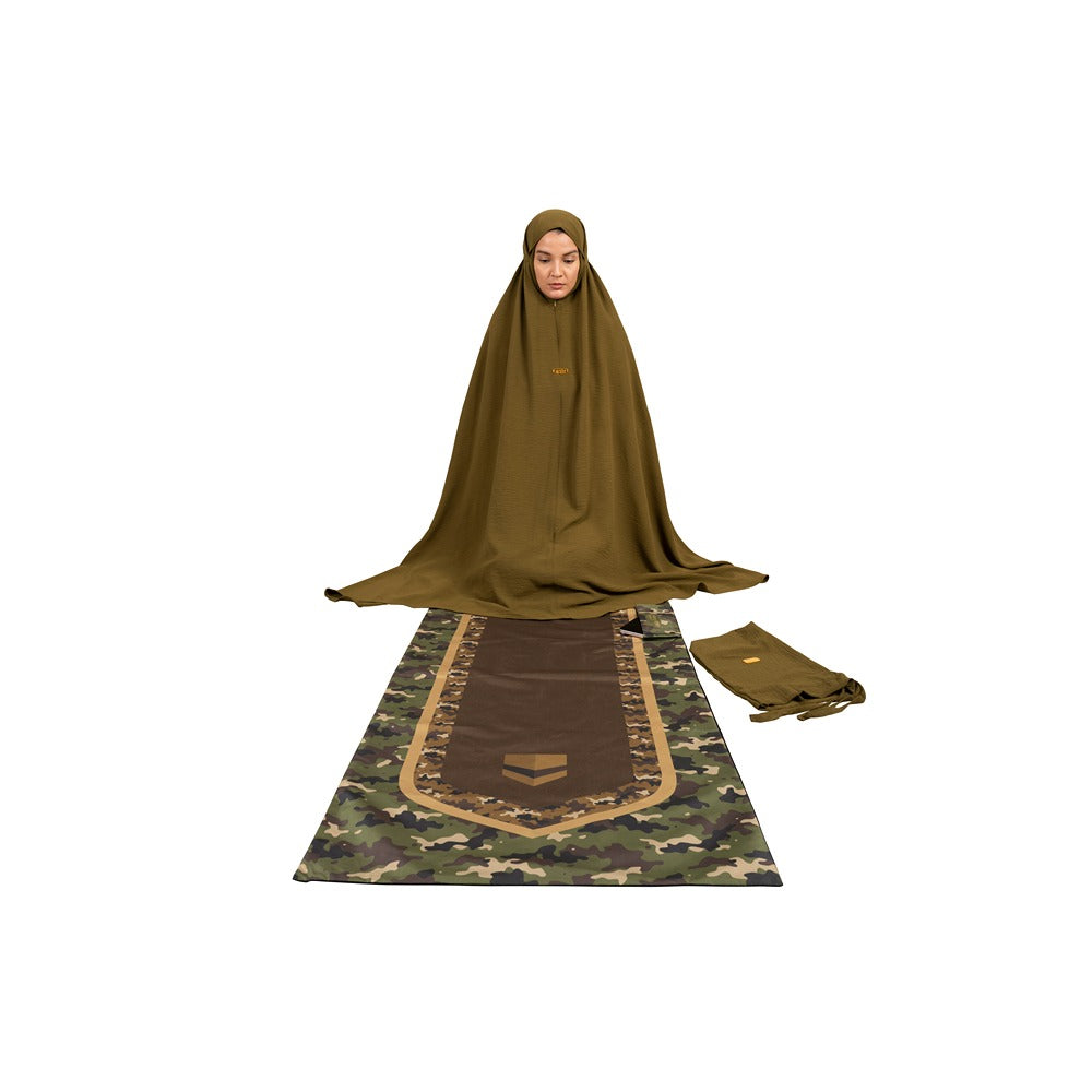 Hilalful - Crinkle 2 Piece Set - Kaki