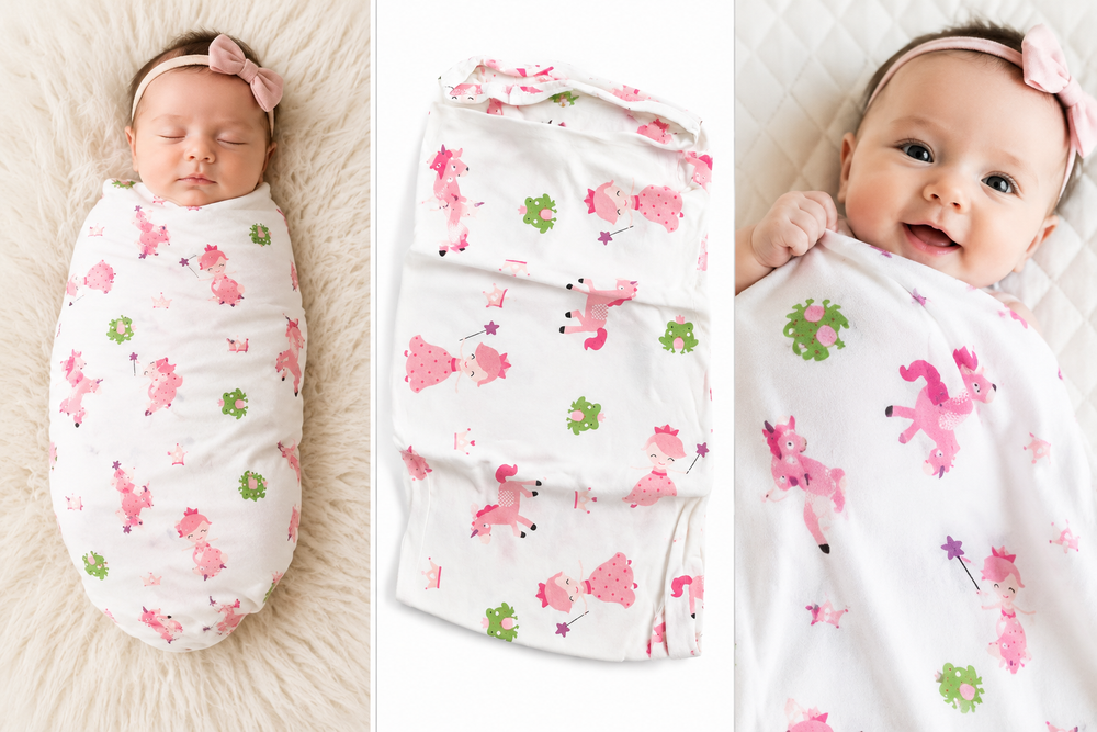Pixie - Princess Print Swaddle Wrap Blanket - Multicolor