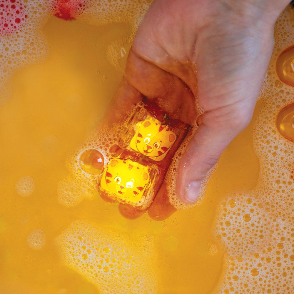 Glo Pals - Daniel Tiger character-1 & light up baby kids bath toys glow cubes-2 - Yellow