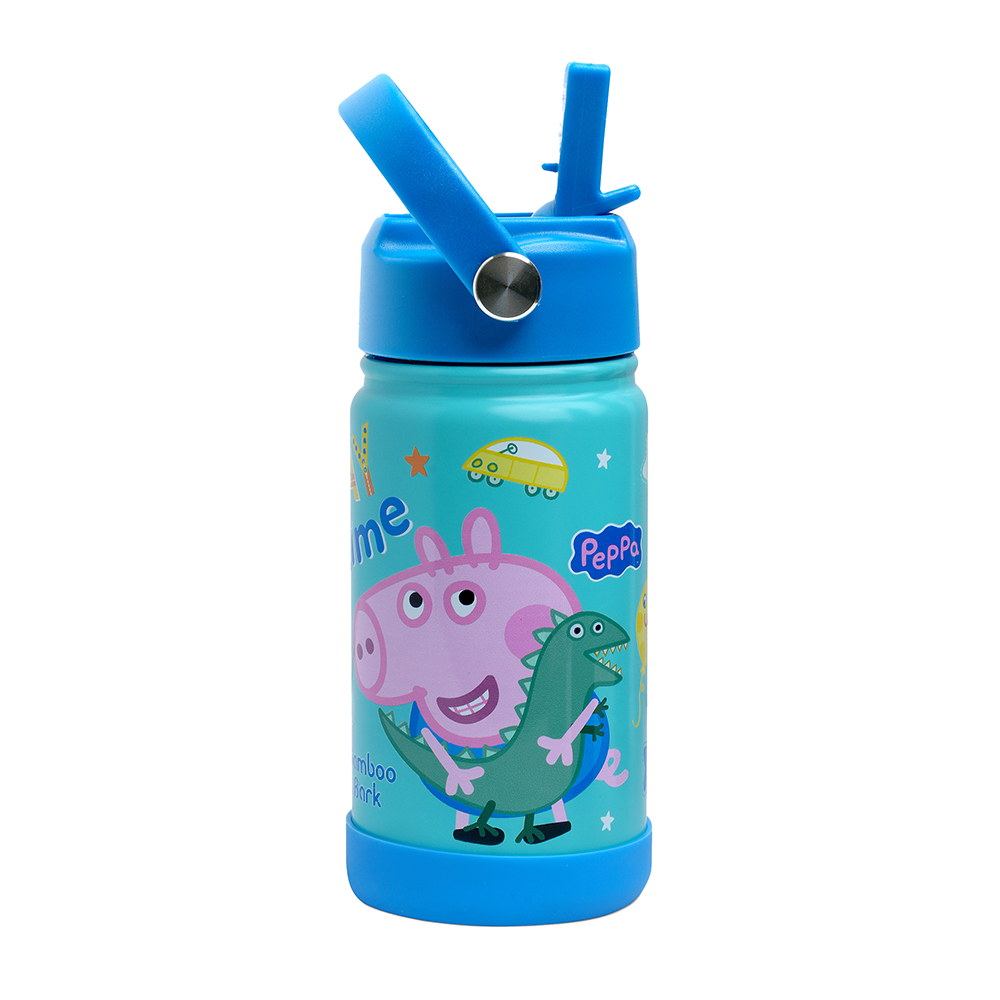 Bamboo Bark - Peppa George Steel Water Bottle - Blue