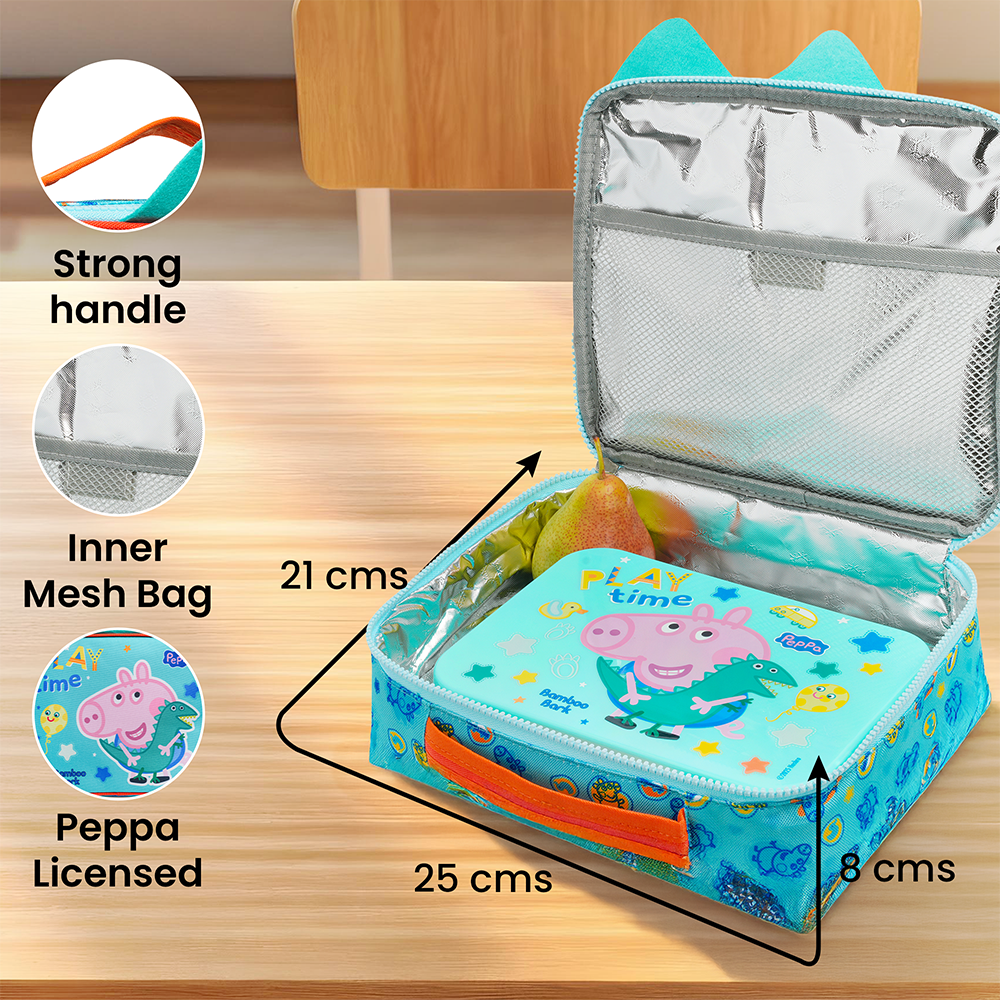 Bamboo Bark Peppa Pig George Pig Lunch bag For Kids, Toddlers, Nursery and School 